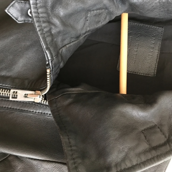 All Saints Leather Bales Biker Jacket - Picture 4 of 6